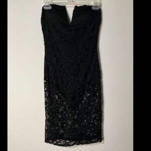Strapless lace dress